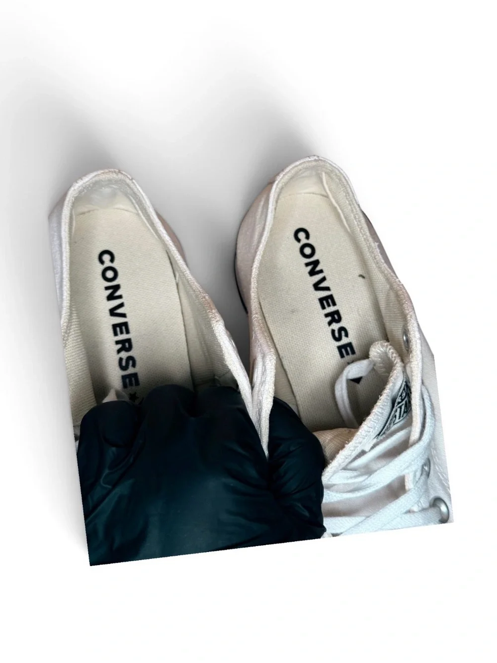 Converse Low Top Sneakers in White with Black Trim